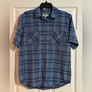 Orvis Mens Blue Plaid Shirt Sleeve Button Down Shirt -‎ Size Medium